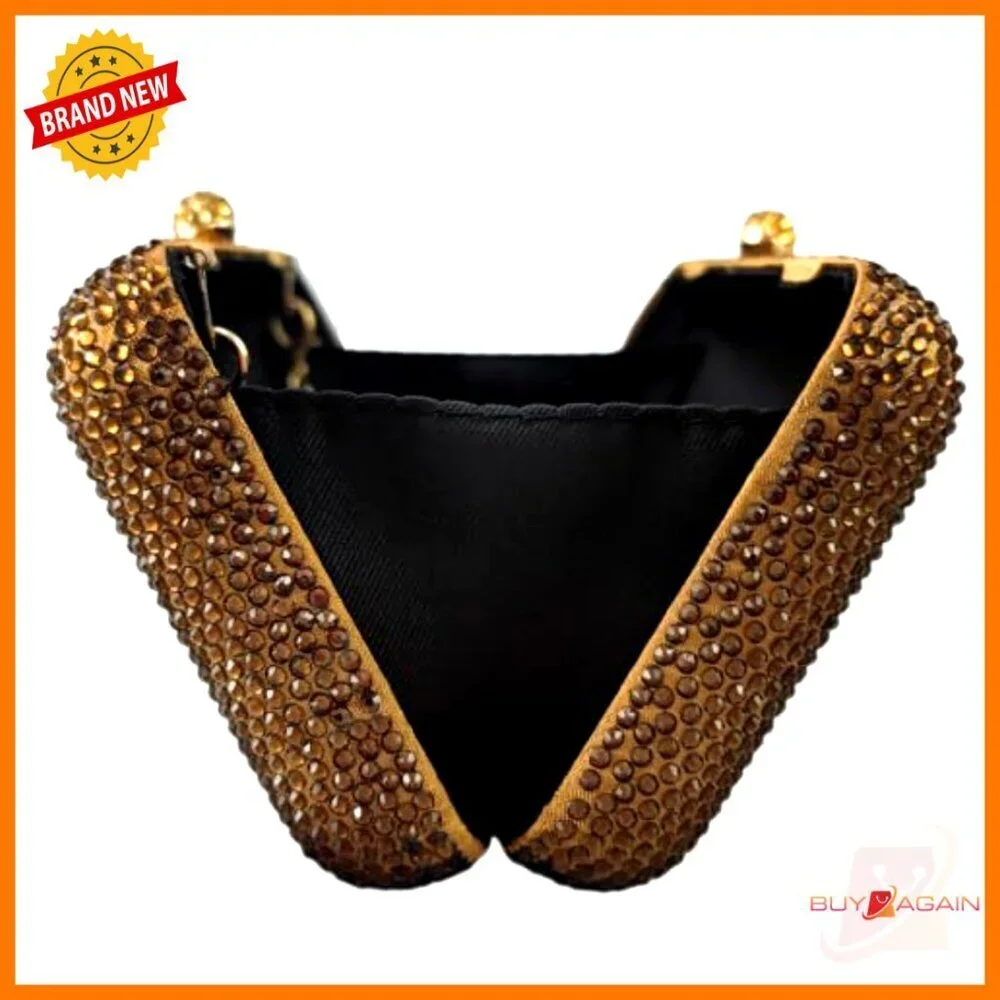 Mini Rhinestone Clutch with Detachable Chain Straps for Formal Events